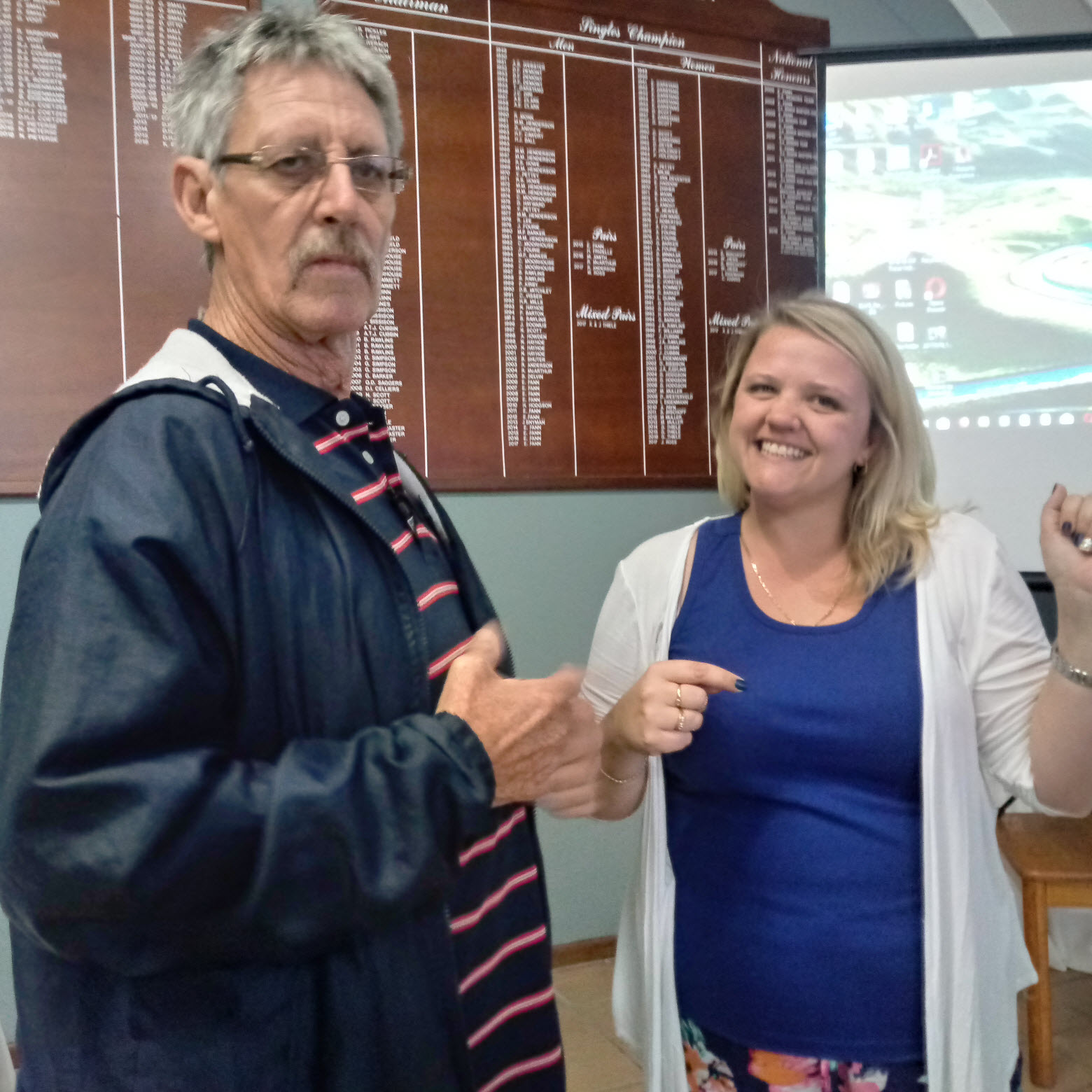 Darryl King with the quiz master Tracy Visagie